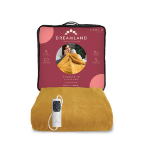 Dreamland Snuggle Up Warming Throw - Luxurious mustard velvet