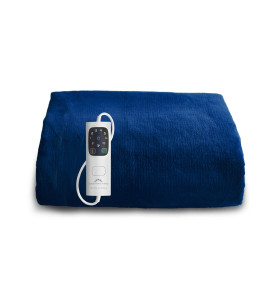 Dreamland Snuggle Up Warming Throw - Luxurious navy velvet