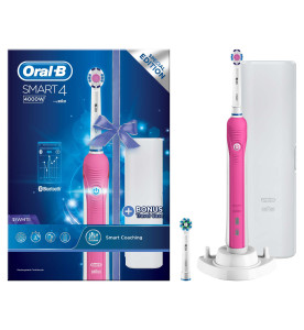 Oral-B Smart 4 -4000W- Electric Toothbrush Pink, Travel Case