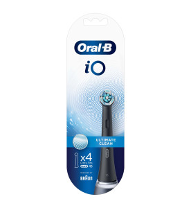 Oral-B iO Ultimate Clean Black Electric Toothbrush Heads, Pack of 4 Counts