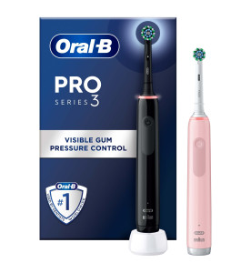 Oral-B Pro Series 3 Black & Pink Electric Toothbrushes