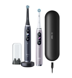 Oral-B iO 9 Black & Rose Electric Toothbrush, Charging Travel Case