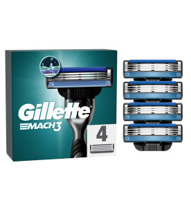 Gillette Mach3 Razor Refills for Men, 4 Razor Blade Refills