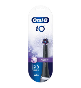 Oral-B iO Radiant White Black Brush Heads, 4 Counts