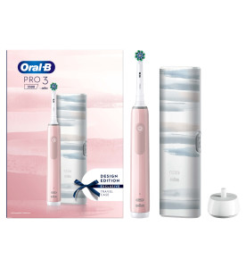 Oral B Pro 3500 Electric Toothbrush Pink Striking, Travel Case