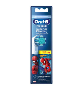 Oral-B Pro Kids Toothbrush Heads Spiderman, 4 Counts