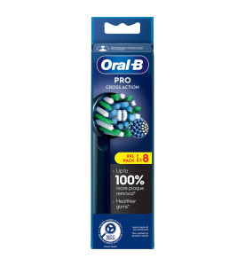 Oral-B Pro Cross Action Black Toothbrush Heads, 8 Counts