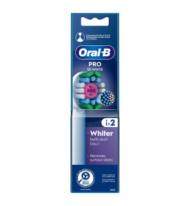 Oral-B Pro 3D White Toothbrush Heads, 2 Counts