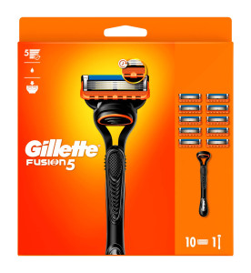 Gillette Fusion5 Razor for Men, 1 Gillette Razor, 10 Blade Refills