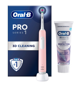 Oral-B Pro Series 1 Pink Electric Toothbrush, Toothpaste