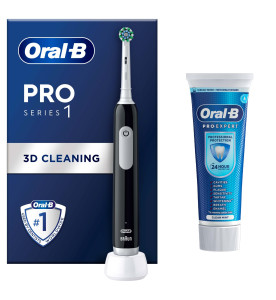 Oral-B Pro Series 1 Black Electric Toothbrush, Toothpaste