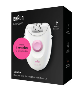 Braun Silk-épil 1 1-176 Epilator, White/Pink 