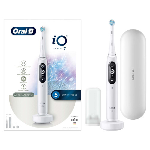 Oral-B iO 7 White Electric Toothbrush, Travel Case