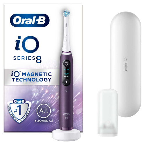 Oral-B iO 8 Violet Electric Toothbrush, Travel Case