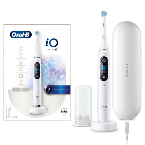 Oral-B iO 9 White Electric Toothbrush, Charging Travel Case