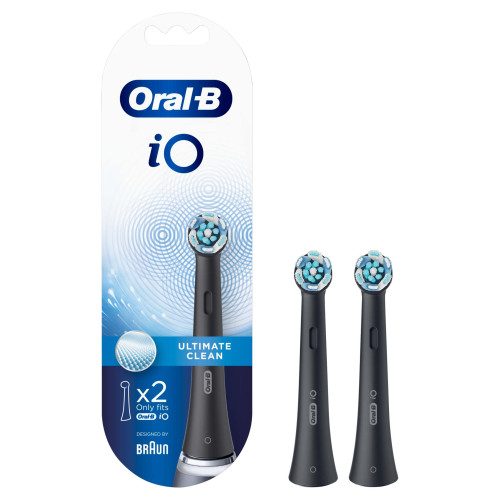 Oral-B iO Ultimate Clean Black Electric Toothbrush Heads, 2 Counts