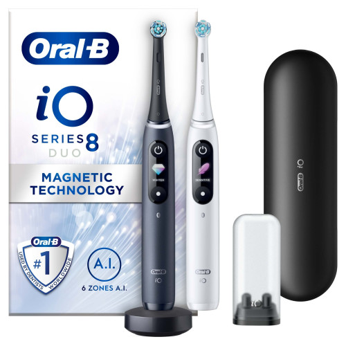 Oral-B iO 8 Black & White Electric Toothbrushes