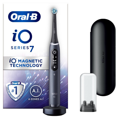 Oral-B iO 7 Black Electric Toothbrush, Travel Case