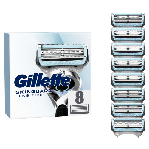 Gillette SkinGuard Sensitive Razor Blade Refills for Men, 8 Blades