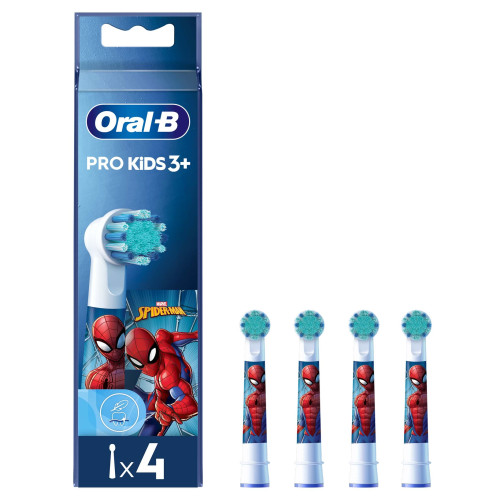 Oral-B Pro Kids Toothbrush Heads Spiderman, 4 Counts