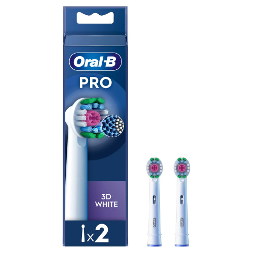 Oral-B Pro 3D White Toothbrush Heads, 2 Counts