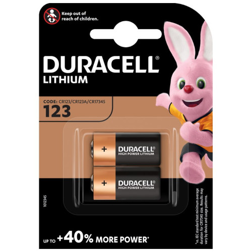 Duracell Lithium 123 Twin Batteries (Card of 2)