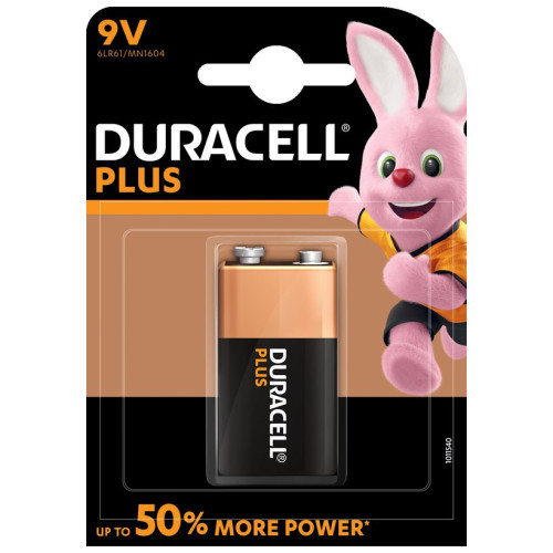 Duracell Plus Power 9V 1 Pack Alkaline Battery