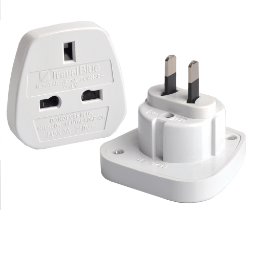 Travel Blue 2 X American Travel Plug (Non Earthed Adaptor)