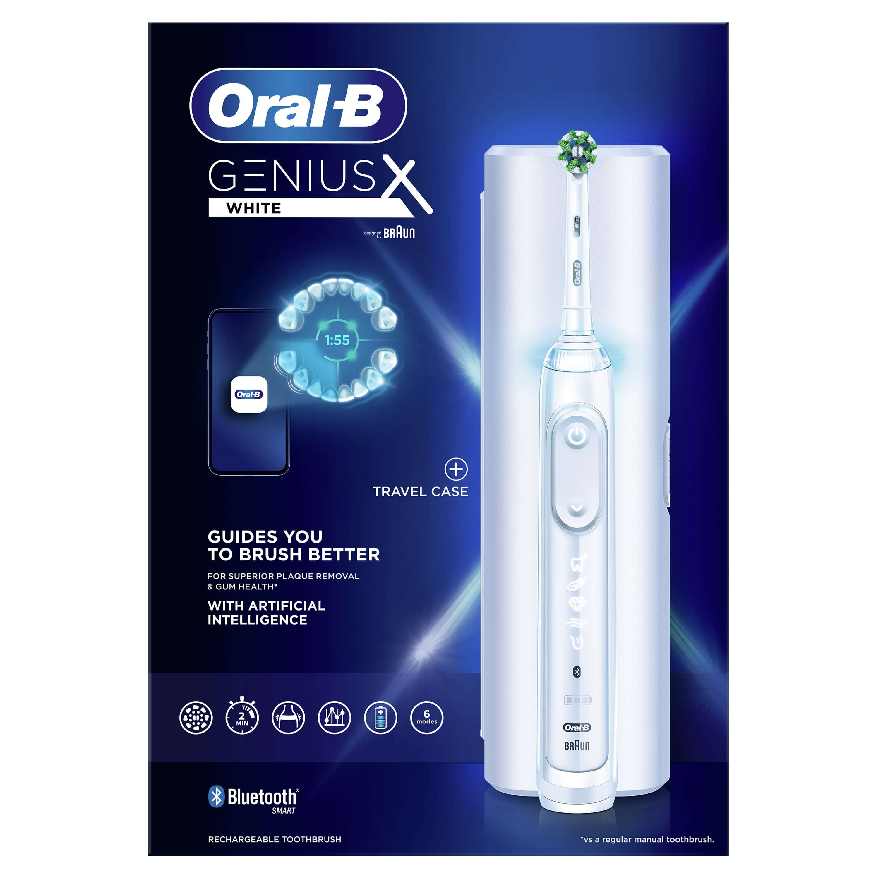 OralB Genius X White Electric Toothbrush Designed By Braun