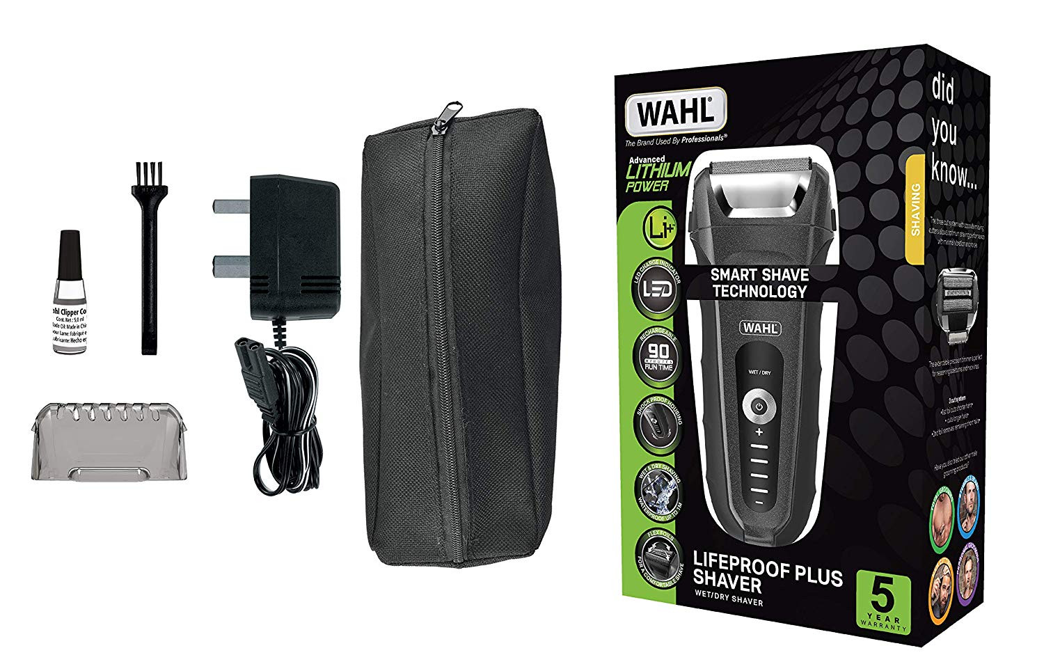 Wahl Lifeproof Plus Wet/Dry Shaver - Rechargeable - Shavers - Male ...