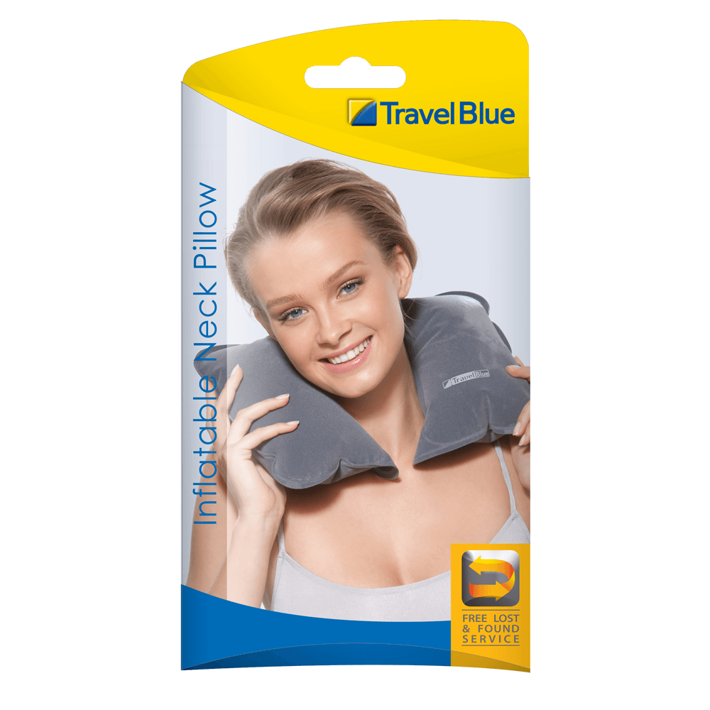travel blue inflatable neck pillow