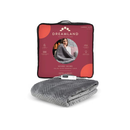 Dreamland Hurry Home Deluxe Velvet Warming Throw - Grey Quilted Herringbone