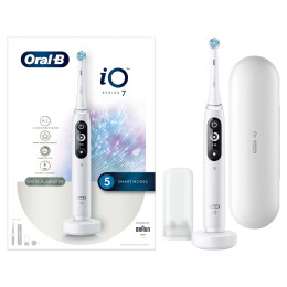 Oral-B iO 7 White Electric Toothbrush, Travel Case