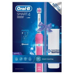 Oral-B Smart 4 -4000W- Electric Toothbrush Pink, Travel Case