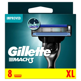 Gillette Mach3 Razor Refills for Men, 8 Razor Blade Refills