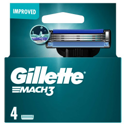 Gillette Mach3 Razor Refills for Men, 4 Razor Blade Refills