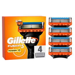 Gillette Fusion5 Power Razor Refills For Men, 4 Razor Blade Refills