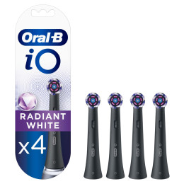 Oral-B iO Radiant White Black Brush Heads, 4 Counts