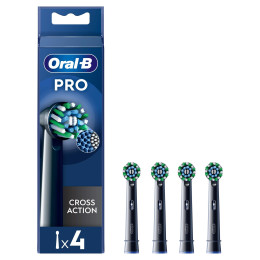 Oral-B Pro Cross Action Black Toothbrush Heads, 4 Counts