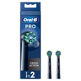 Oral-B Pro Cross Action Black Toothbrush Heads, 2 Counts