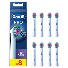 Oral-B Pro 3D White Toothbrush Heads, 8 Counts