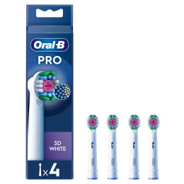 Oral-B Pro 3D White Toothbrush Heads, 4 Counts