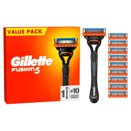 Gillette Fusion5 Razor for Men, 1 Gillette Razor, 10 Blade Refills