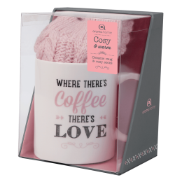 Aroma Home Printed Ceramic Mug & Cosy Socks (Pink)