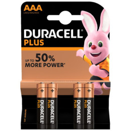 Duracell Plus Power AAA 4 Pack Alkaline Batteries