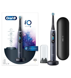 Oral-B iO 8 Black Electric Toothbrush, Travel Case