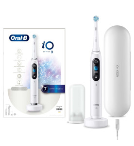 Oral-B iO 9 White Electric Toothbrush, Charging Travel Case