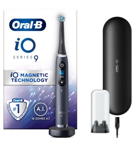 Oral-B iO 9 Black Electric Toothbrush, Charging Travel Case