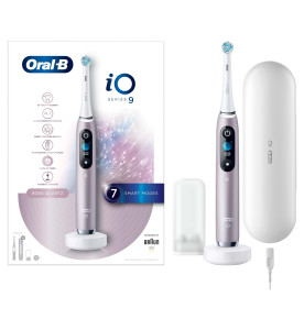 Oral-B iO 9 Rose Quartz Electric Toothbrush, Charging Travel Case