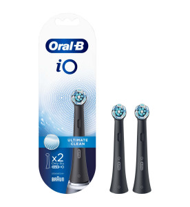 Oral-B iO Ultimate Clean Black Electric Toothbrush Heads, 2 Counts